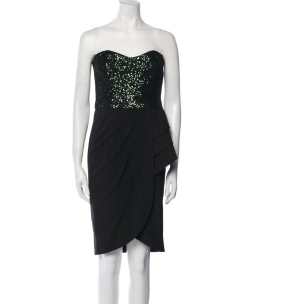 Badgley Mischka Strapless Knee-Length Dress